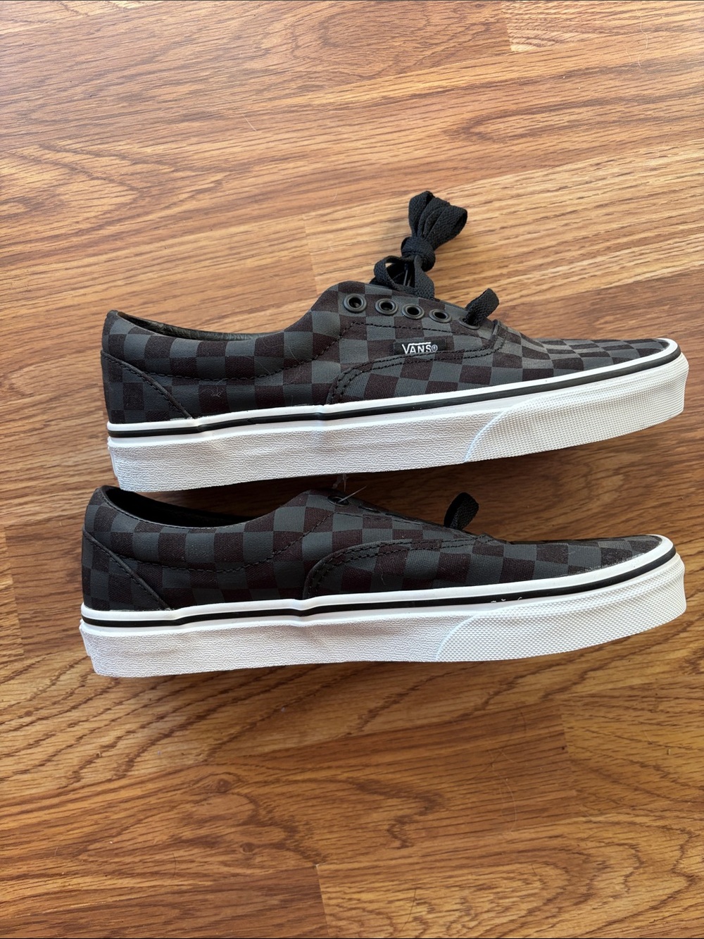 Vans Checkerboard Canvas Low-Top Sneakers - Black & Gray - Picture 8 of 13